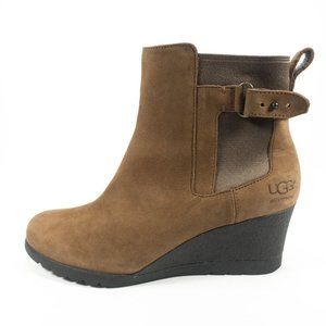 Ugg Indra Waterproof Leather Wedge Boots